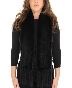 Mink Fur Scarf with Fringe