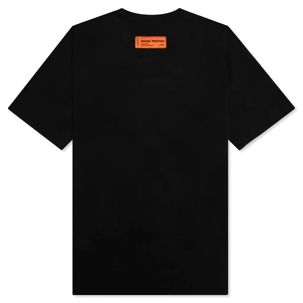 Misprinted Heron Short Sleeve Tee - Black On Black