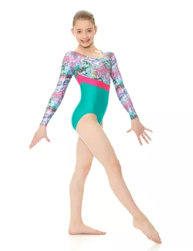 Mondor 17859 Youth 8-10 Graffiti Long Sleeve Gymnastics Leotard