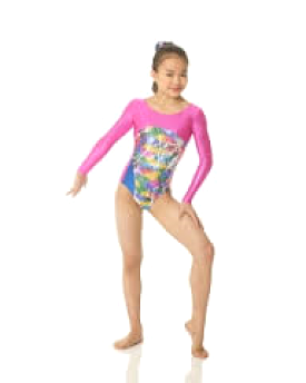 Mondor 7880 Youth 12-14 Long Sleeve Leotard in Multi Metal - Gym Wear