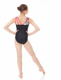 Mondor 7886 Youth Gymnastics Leotard - Vivid Heart Pattern, Size 12-14