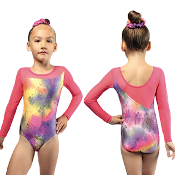 Mondor neon long sleeve leotard