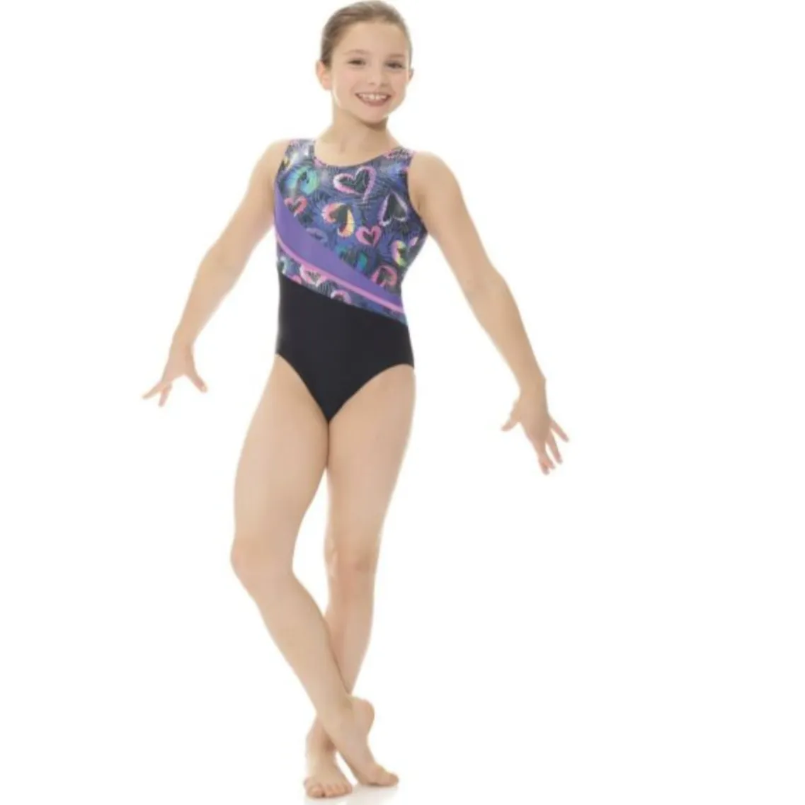 Mondor leotard with wild heart print