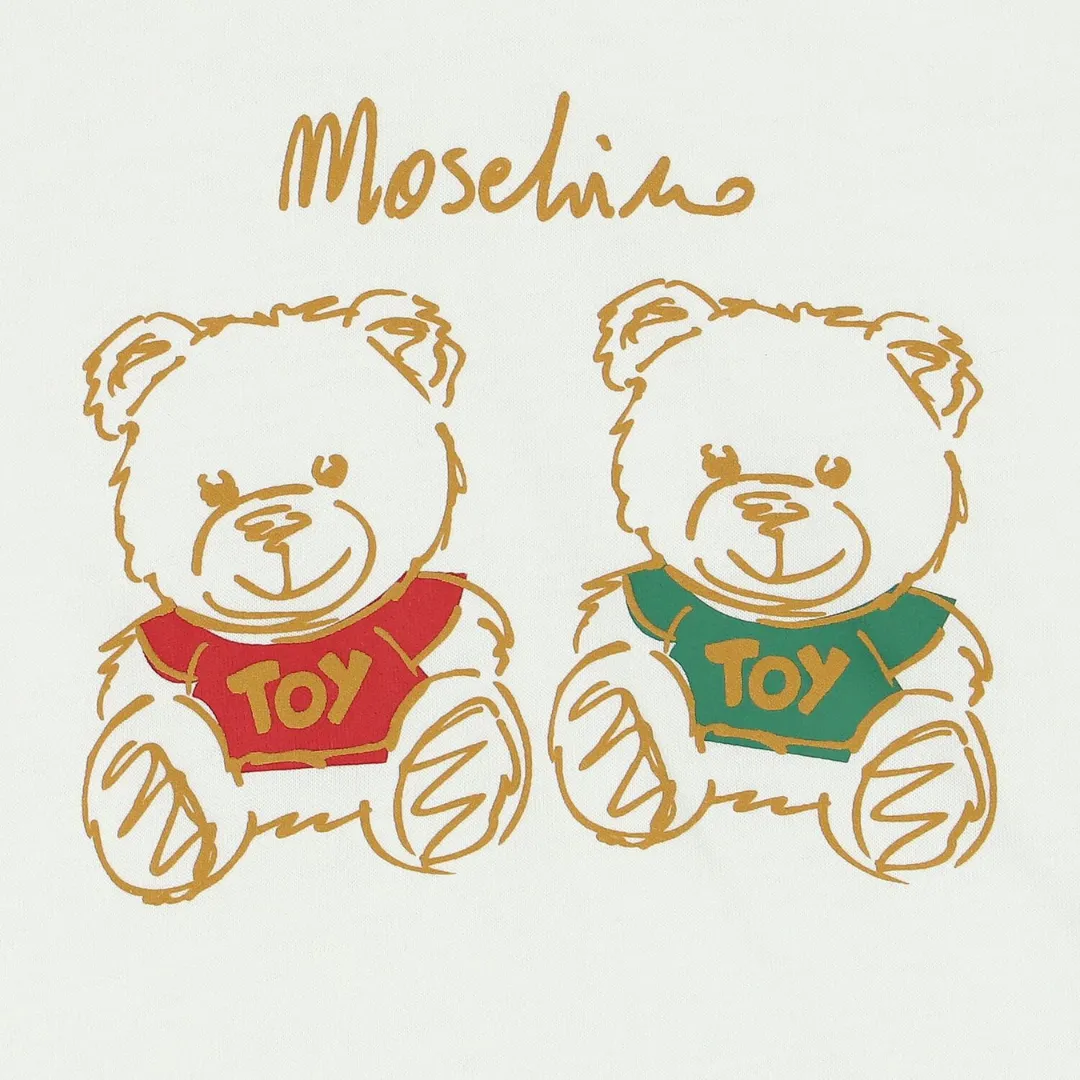 White Moschino Twin Bear T-Shirt