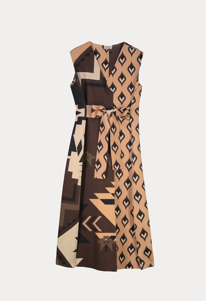 Multi Print Sleeveless Dress