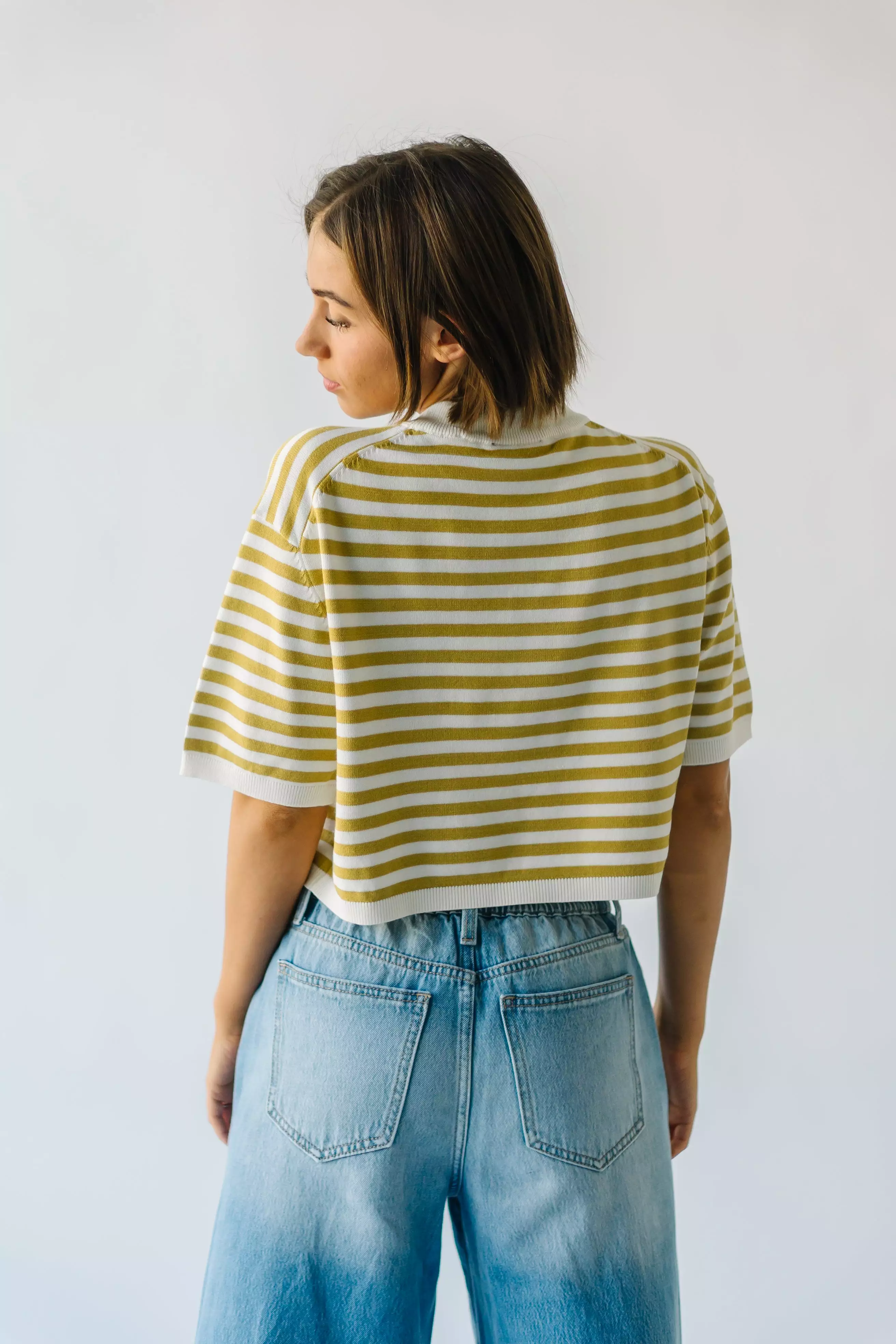 Mustard and White McGregor Striped Tee