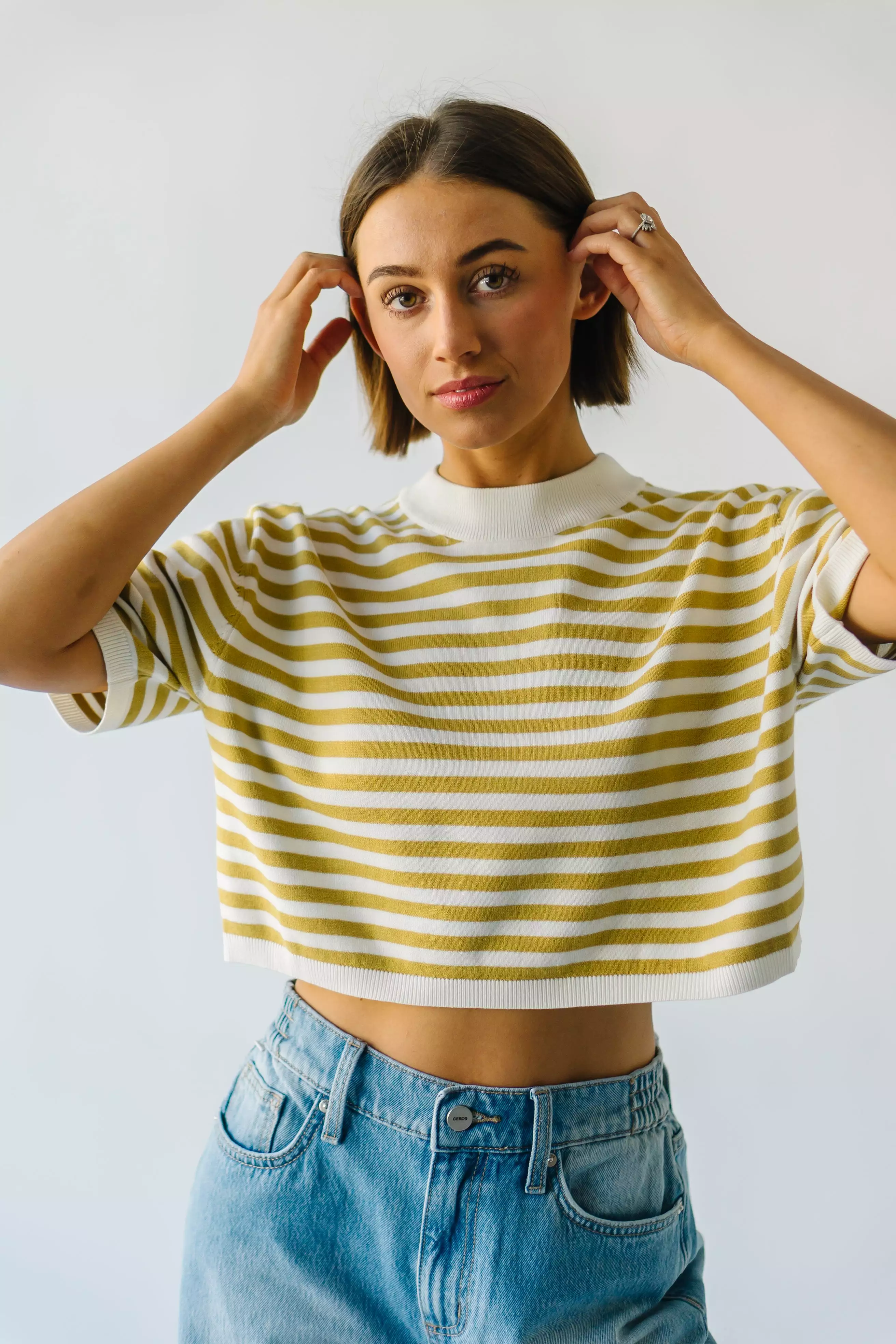 Mustard and White McGregor Striped Tee