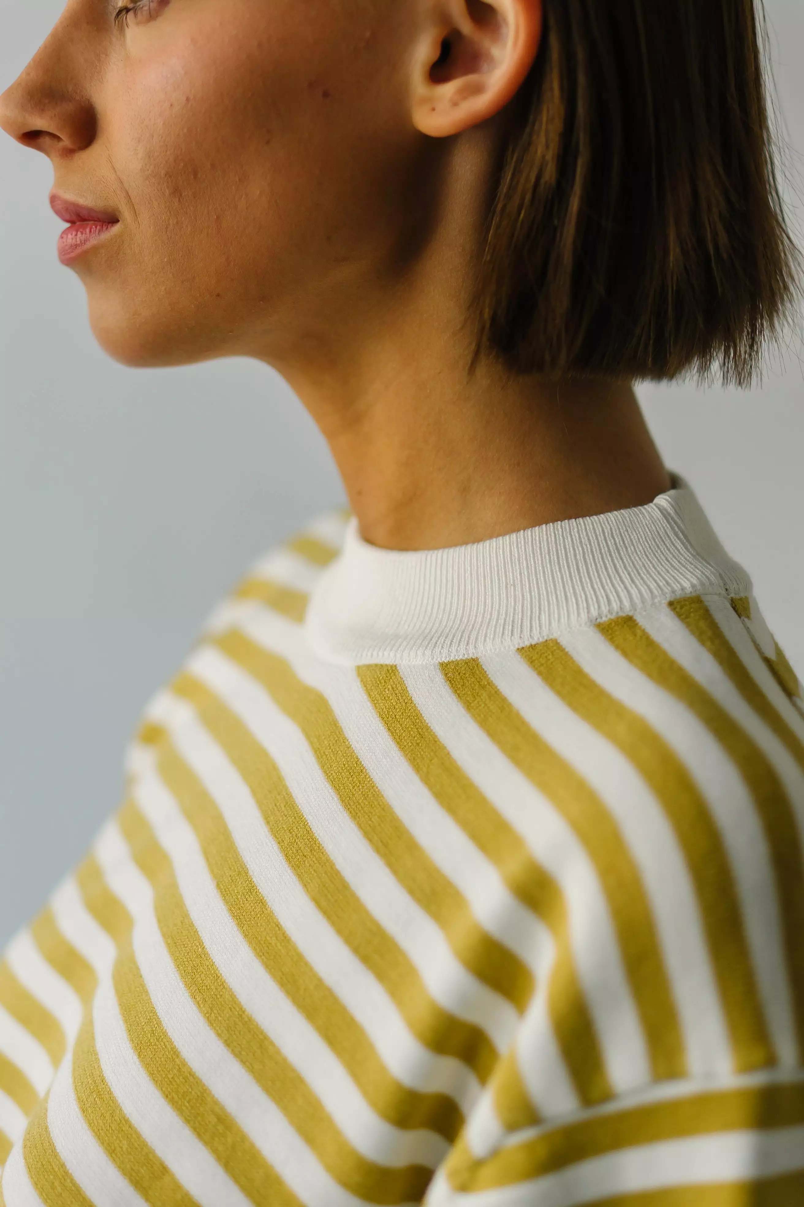 Mustard and White McGregor Striped Tee