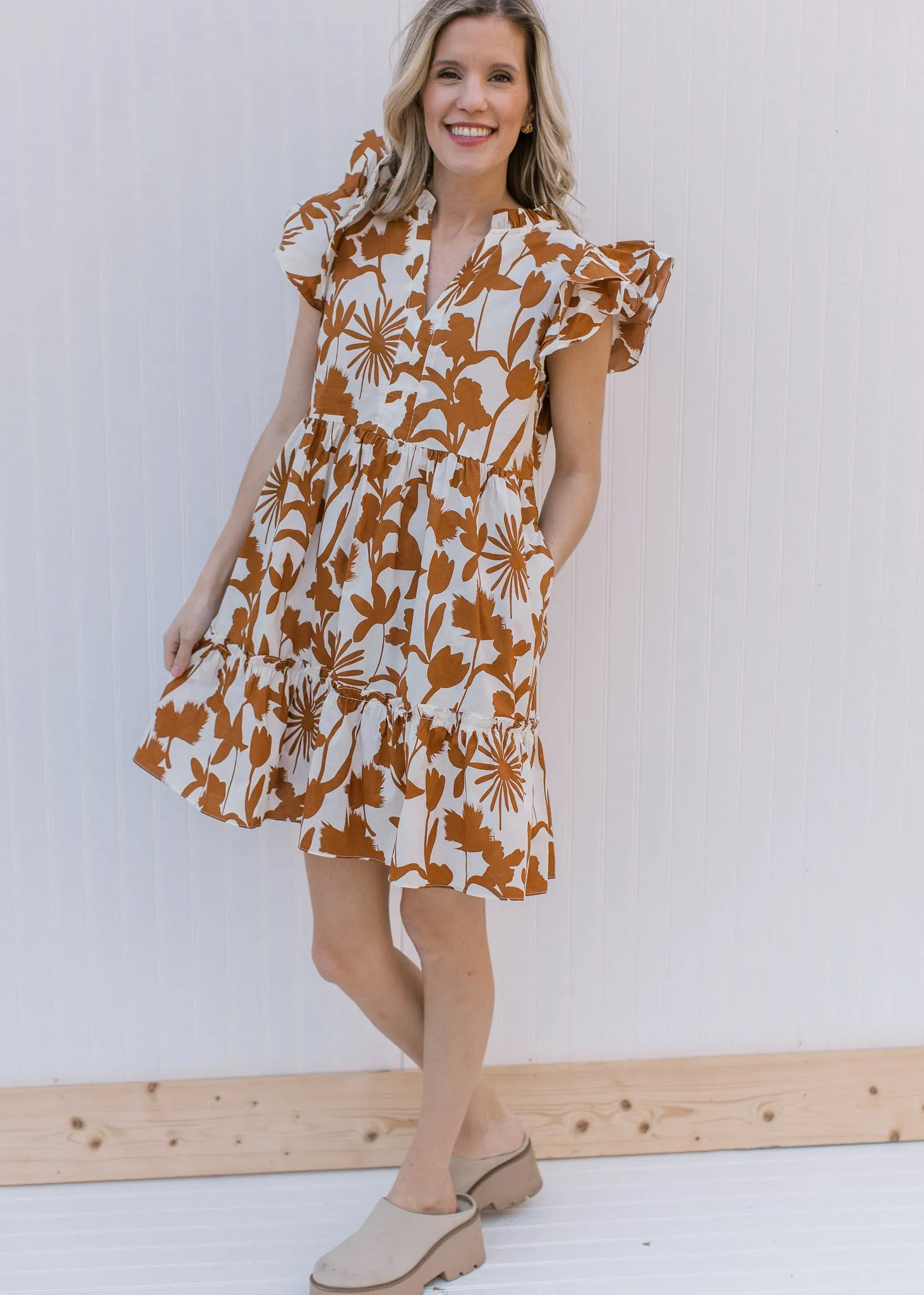 Printed Dress Neutral Ground