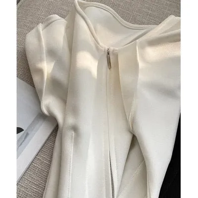 Solid Color White Bodycon Dress