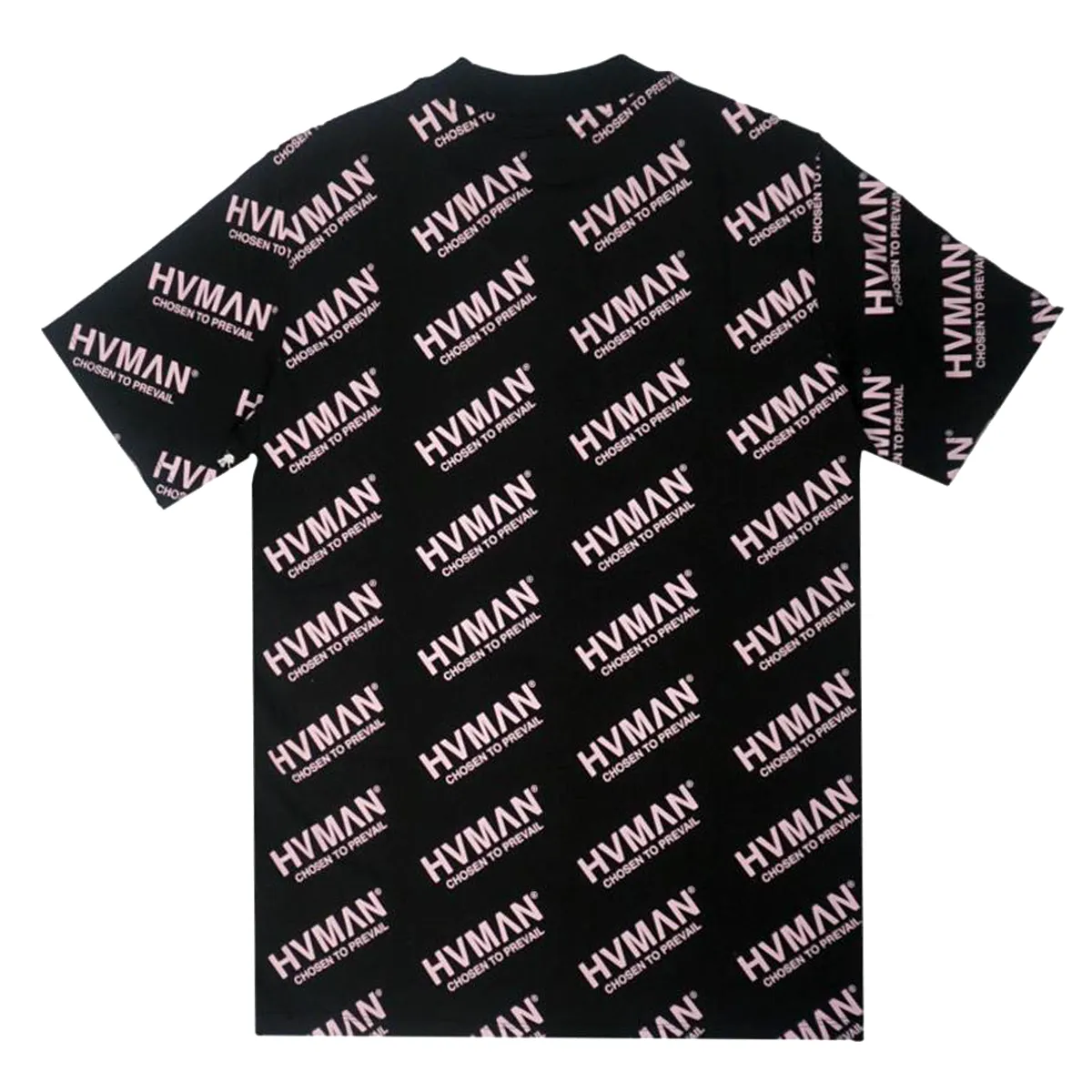 Black Dusty Pink Novelty Repeat T-Shirt D10