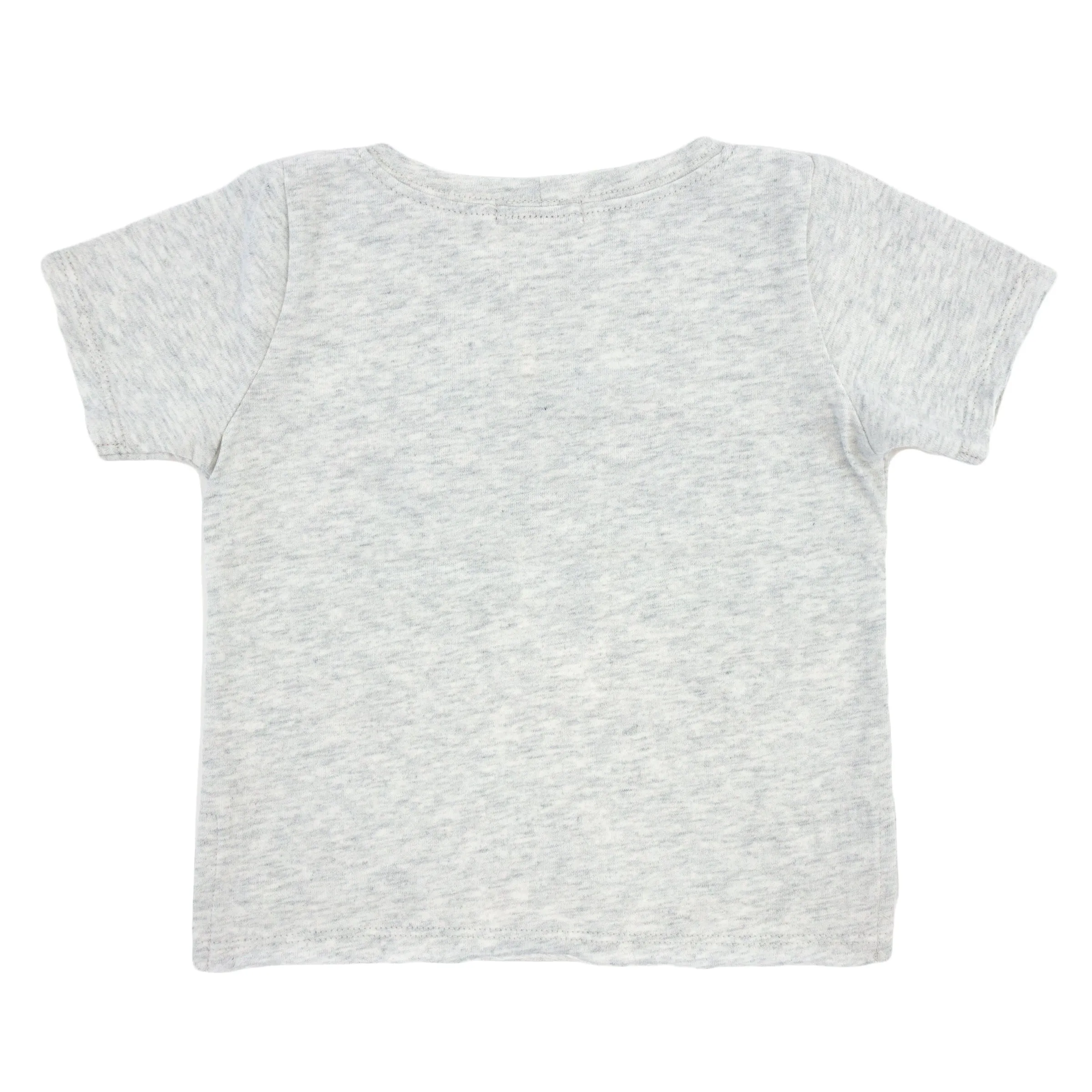 Oh Baby! Raw Edge Short Sleeve Cotton Slub Tee - Racecar Applique - Heather Gray