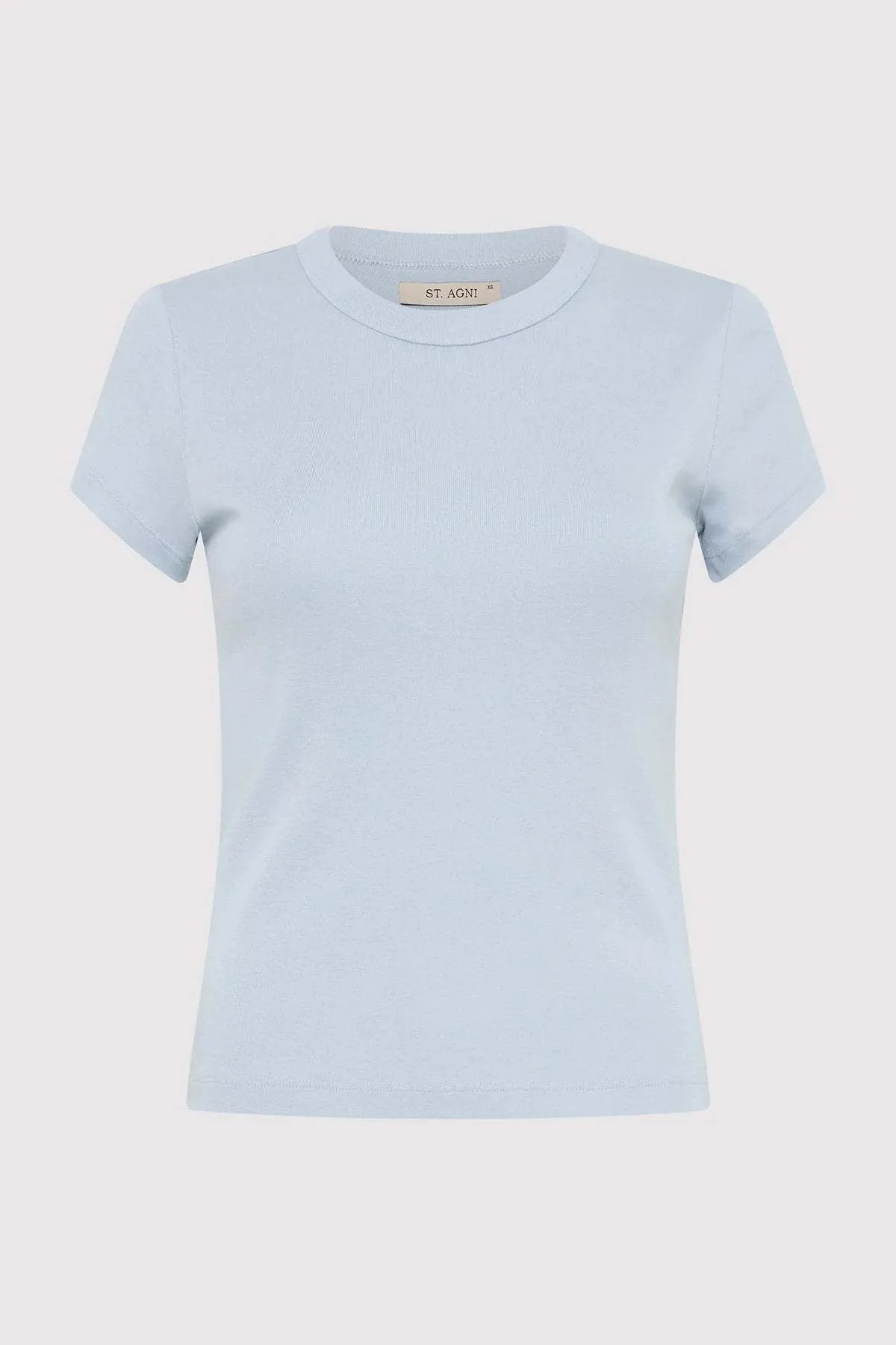 Organic Cotton Baby Tee in White and Stone Blue Color