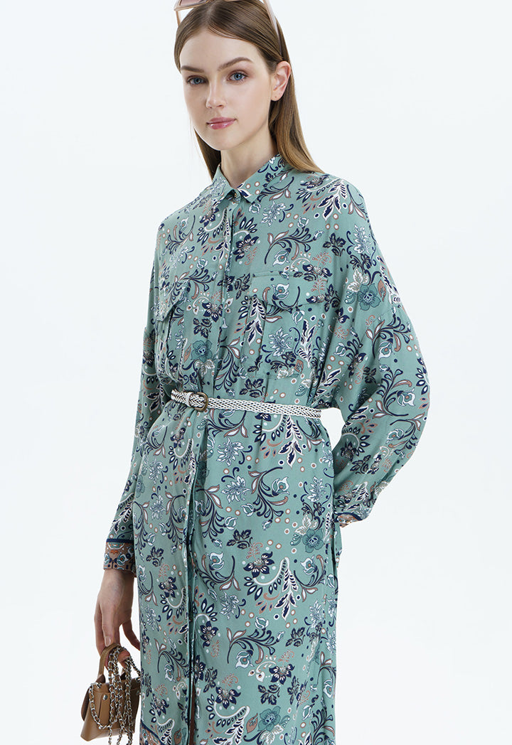 Paisley Print Midi Dress