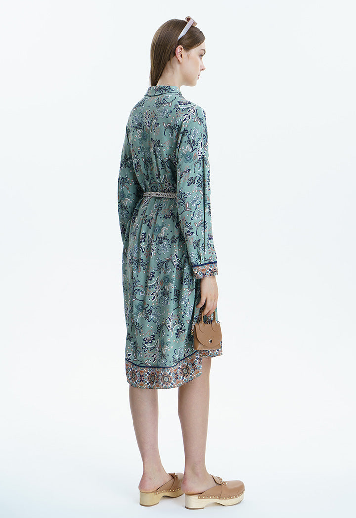 Paisley Print Midi Dress