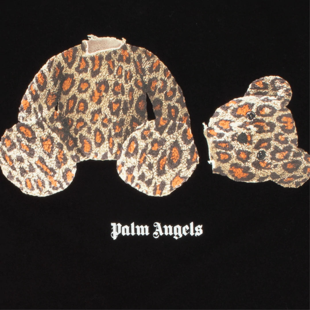 PALM ANGELS Leopard Print T-Shirt - Black