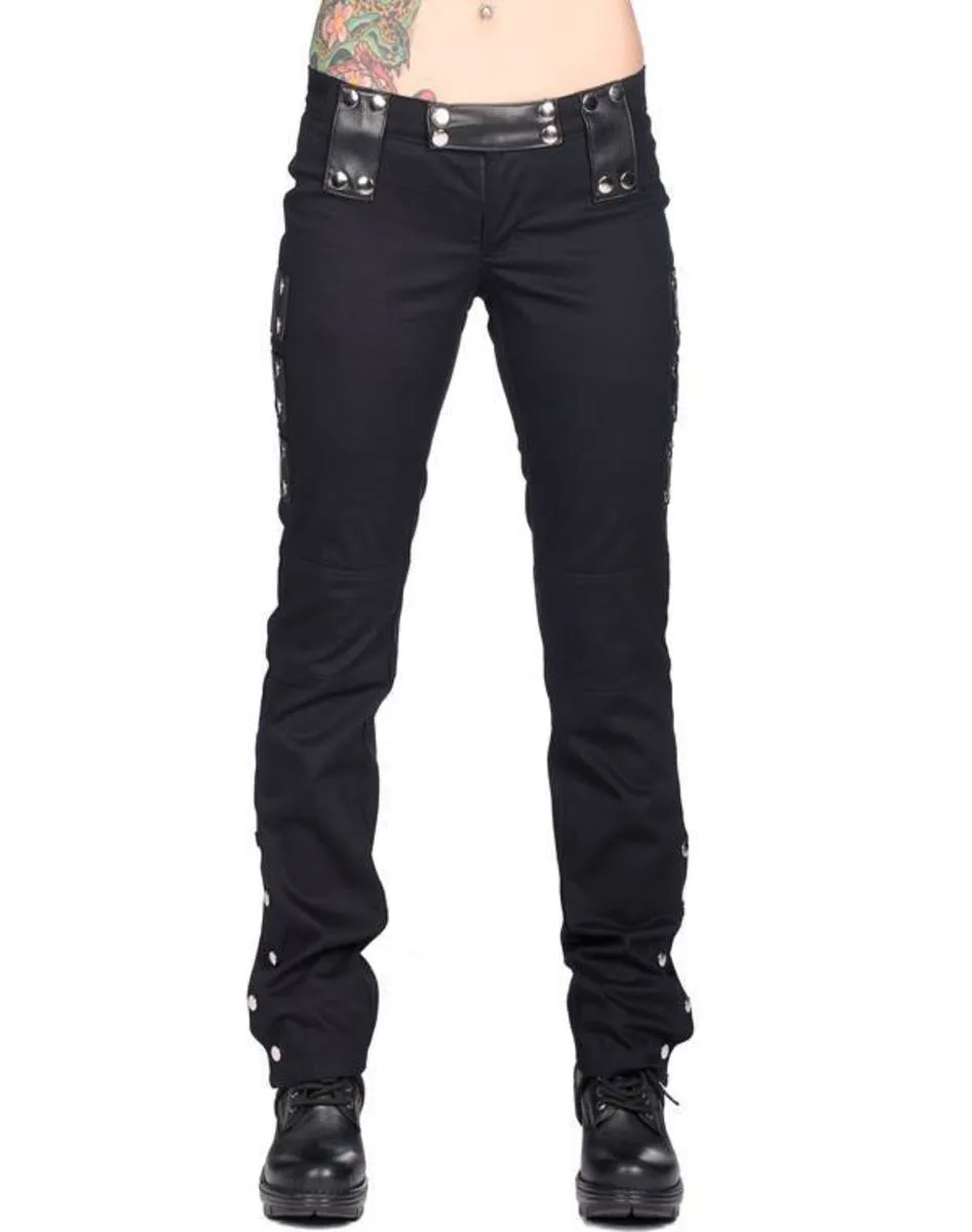 Black Pistol Women's Denim Low Cut Stud Jeans from Metal Shop