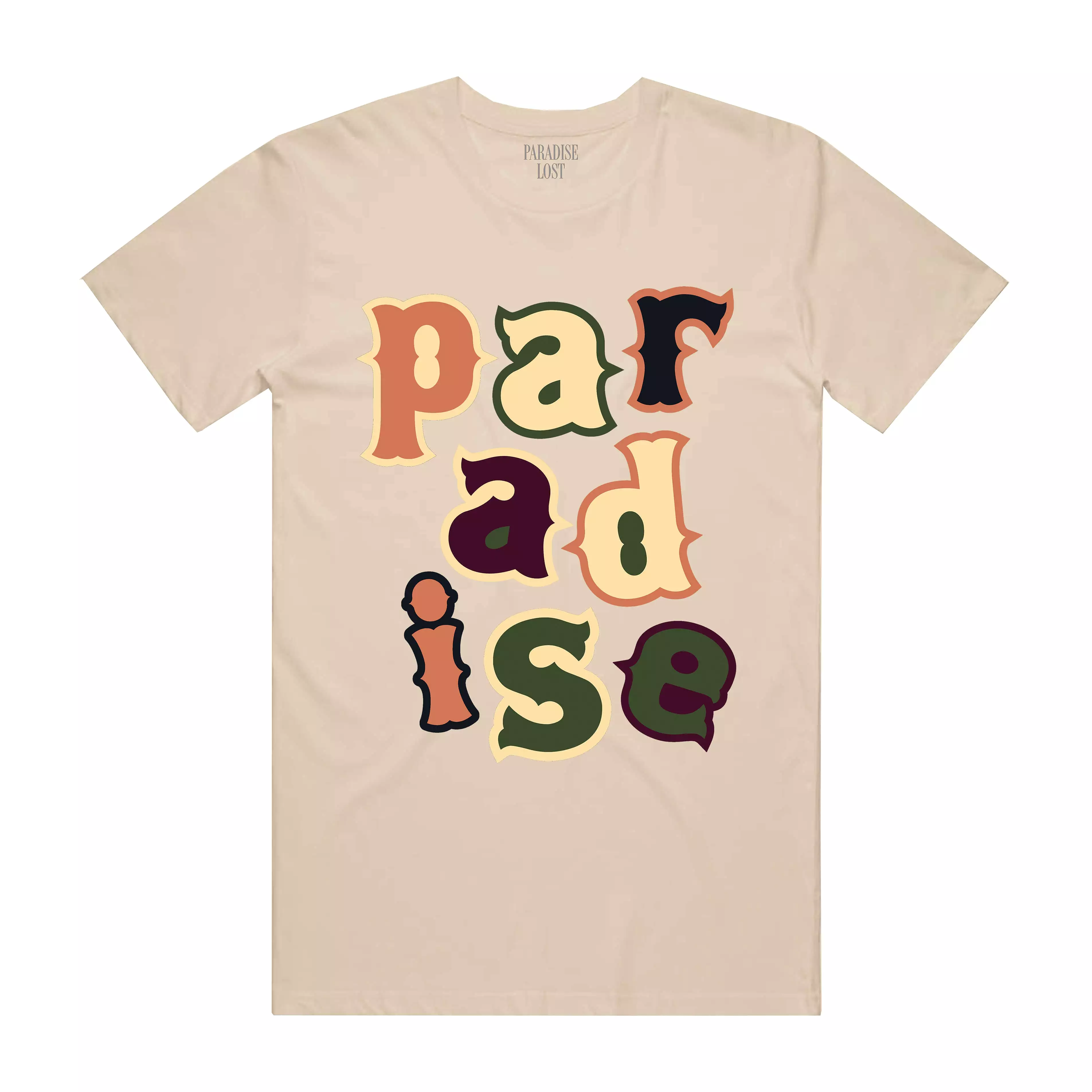 Paradise Letters T-Shirt in Natural Color