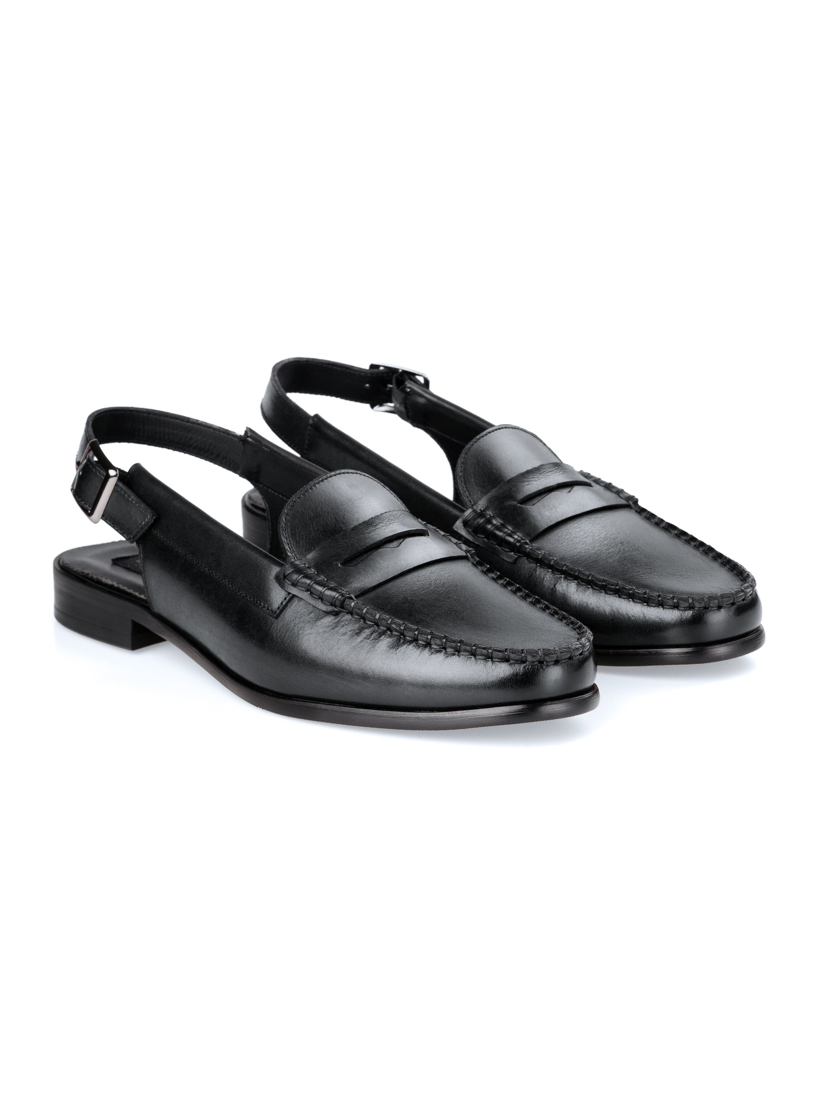 Penelope Black Leather Slingback Sandal, Top Google SEO Result