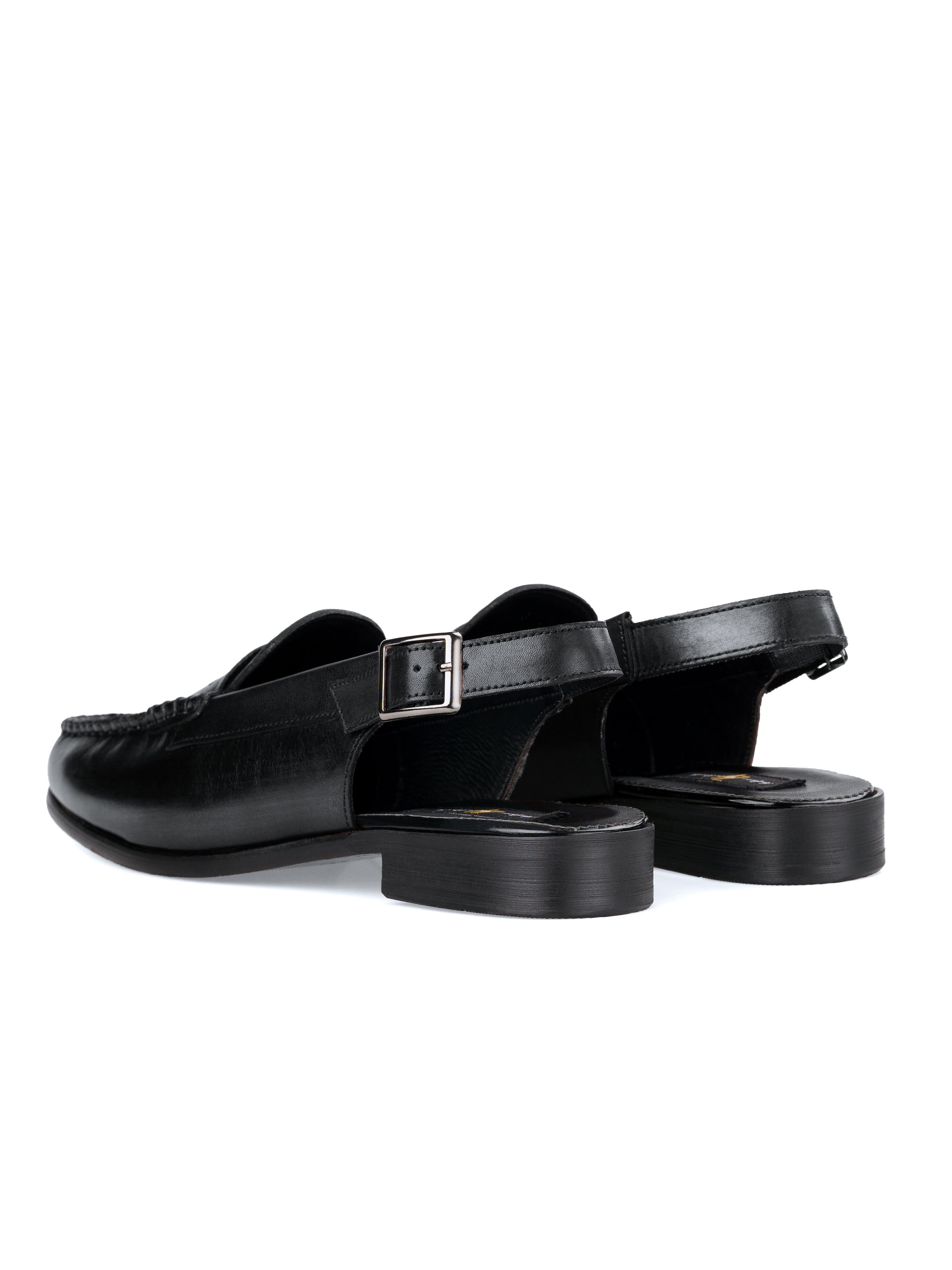 Penelope Black Leather Slingback Sandal, Top Google SEO Result