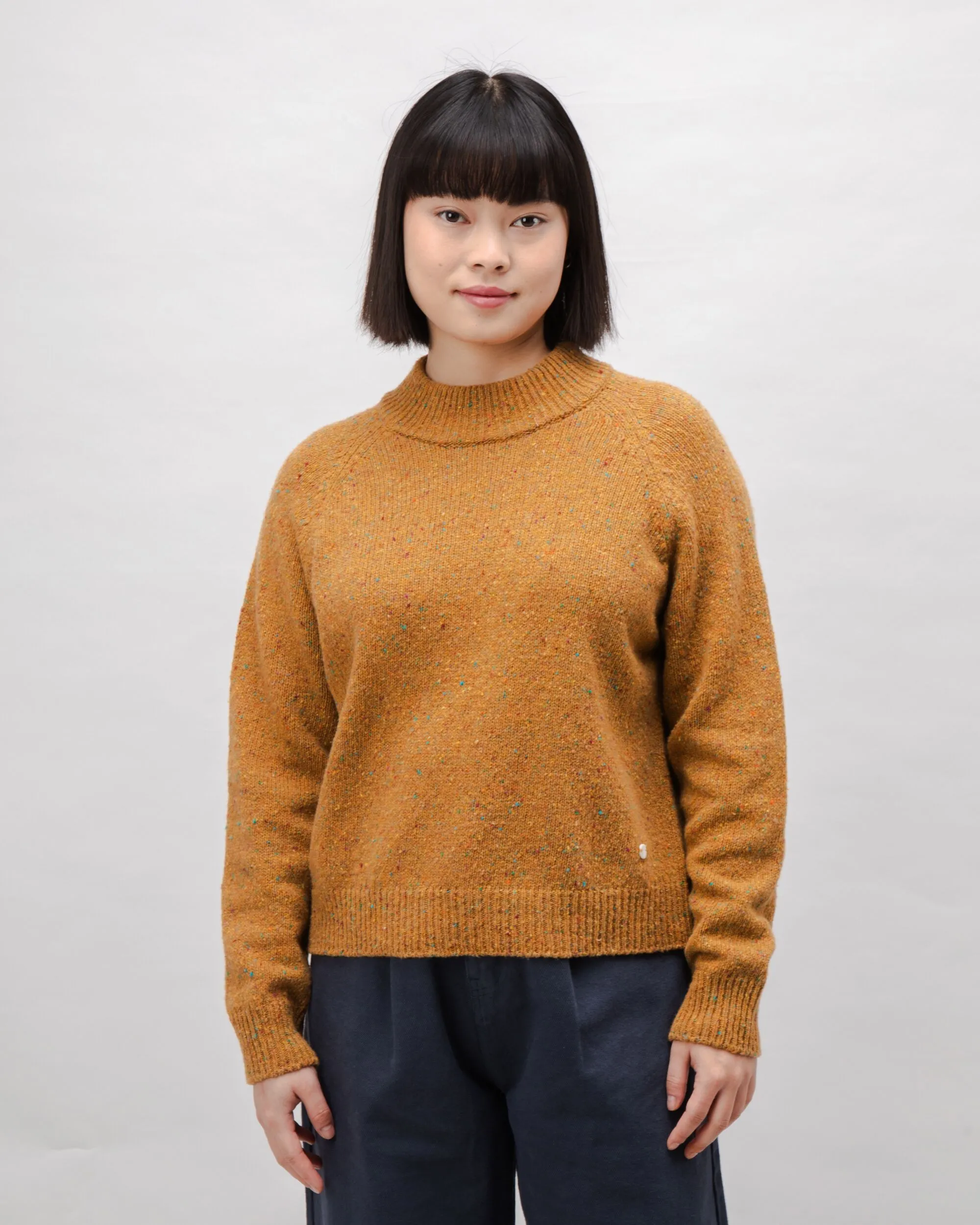 Perkins Raglan Ochre Wool Sweater