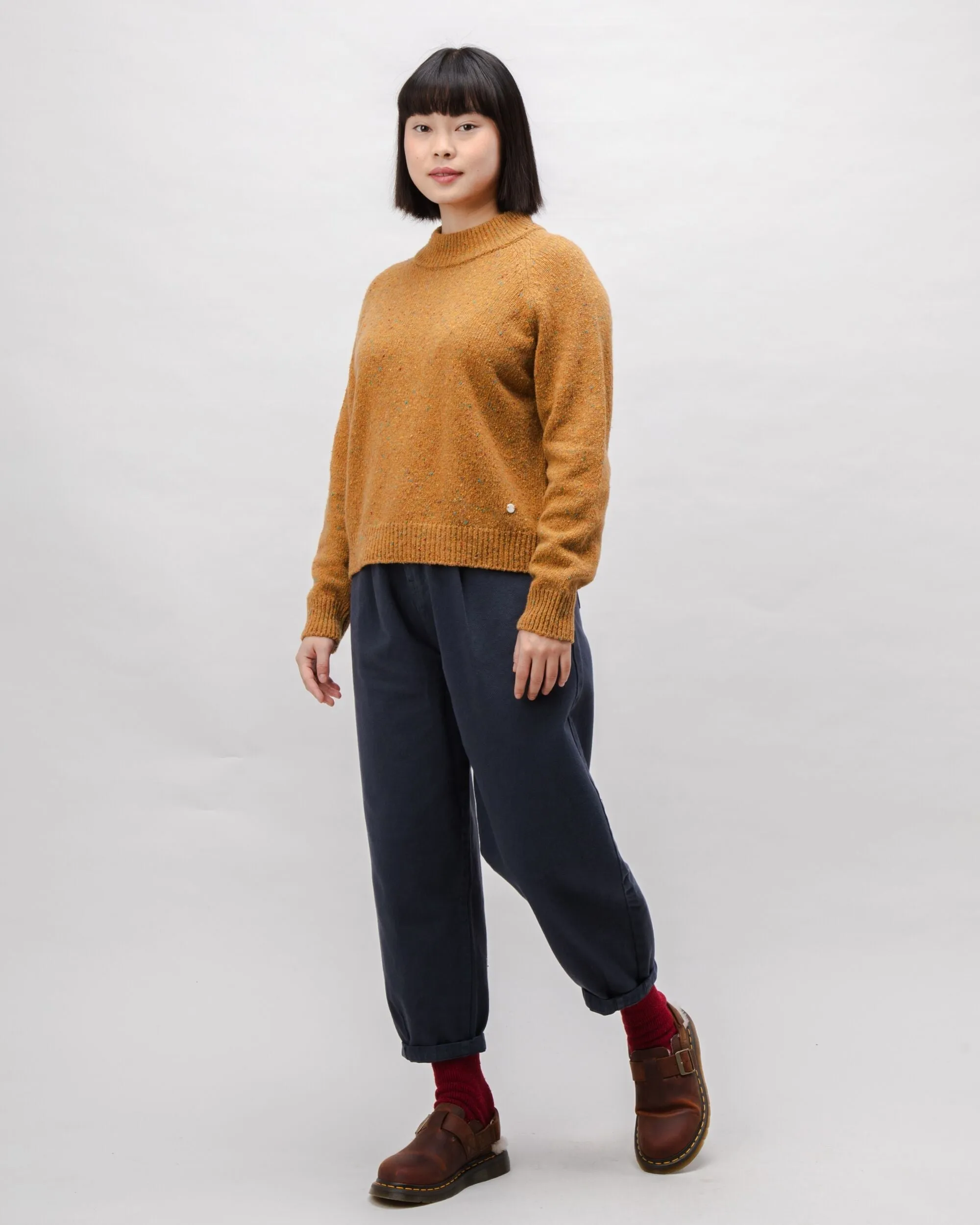 Perkins Raglan Ochre Wool Sweater