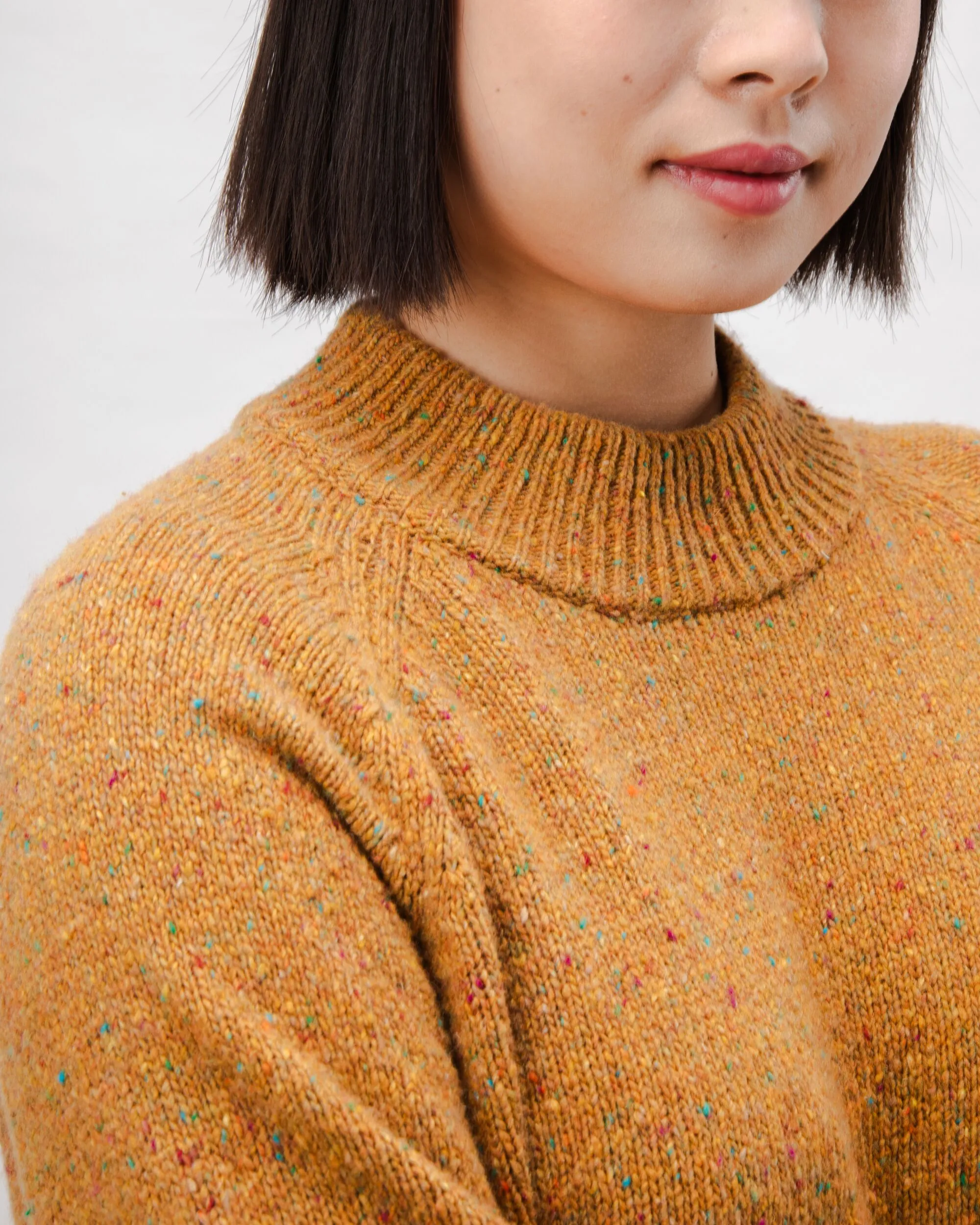 Perkins Raglan Ochre Wool Sweater