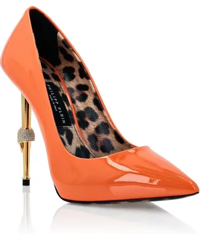 Philipp Plein Patent Leather Pumps with Skull Heel