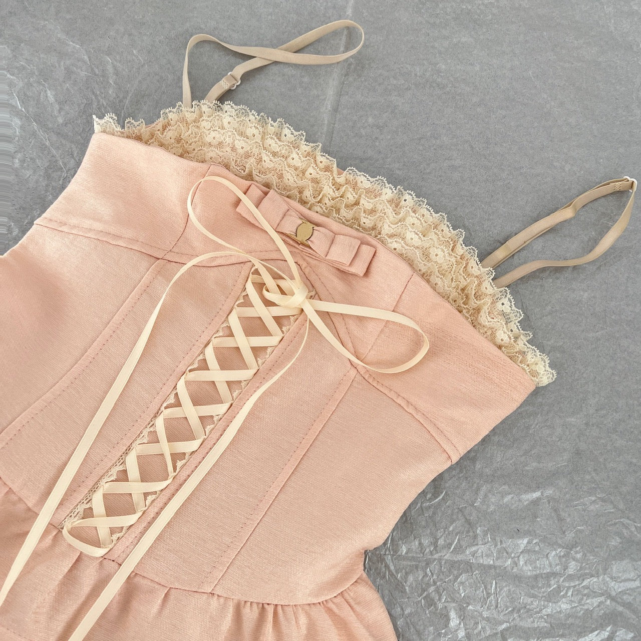 Pink Lace-Up Dress - Felicity Collection