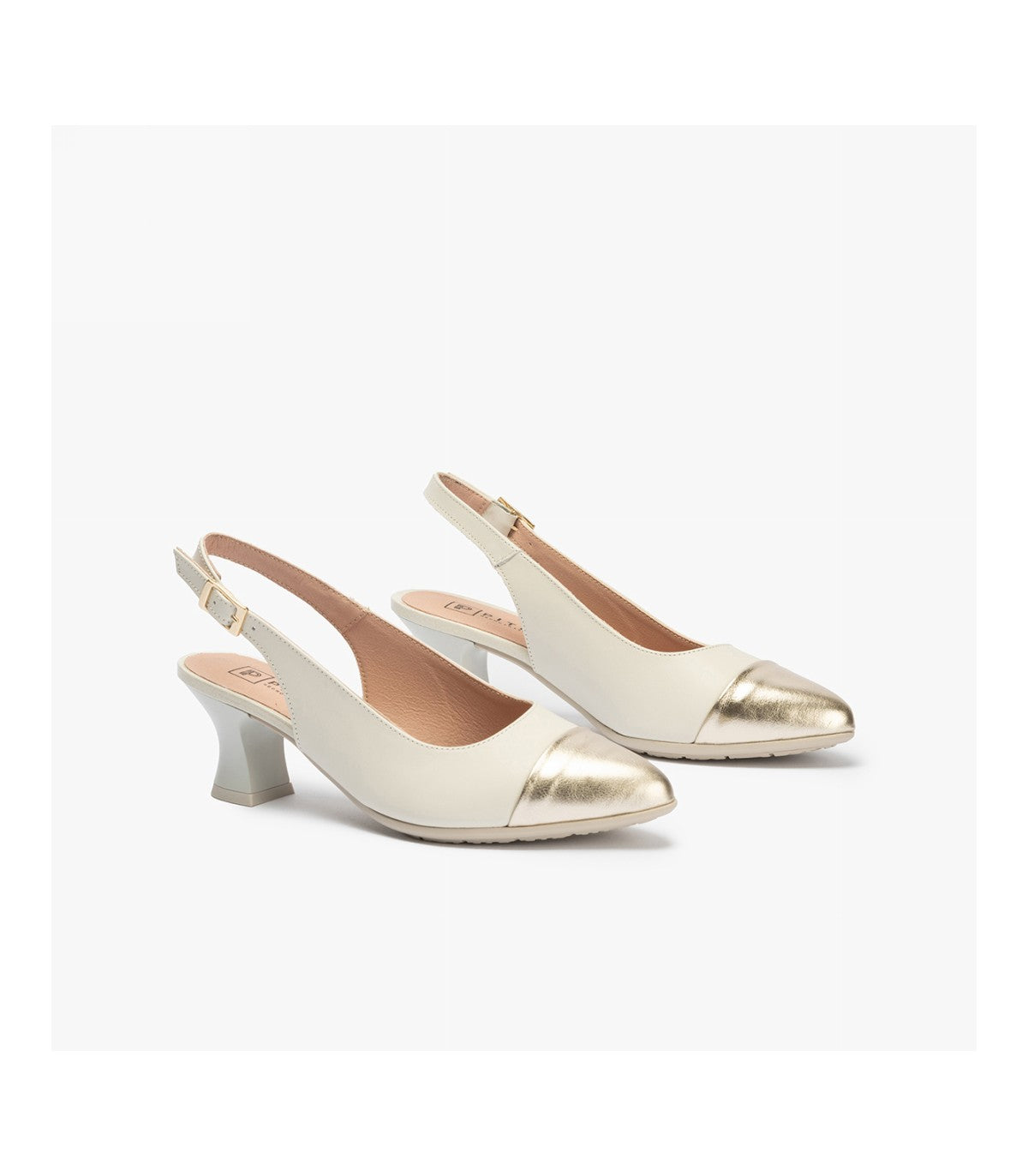 Pitillos Cream/Gold Slingback Heel - Shop Now!