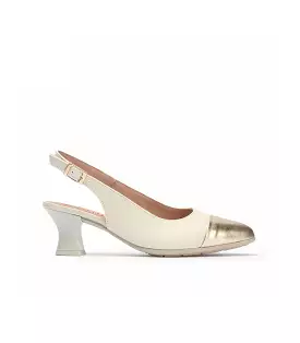 Pitillos Cream/Gold Slingback Heel - Shop Now!