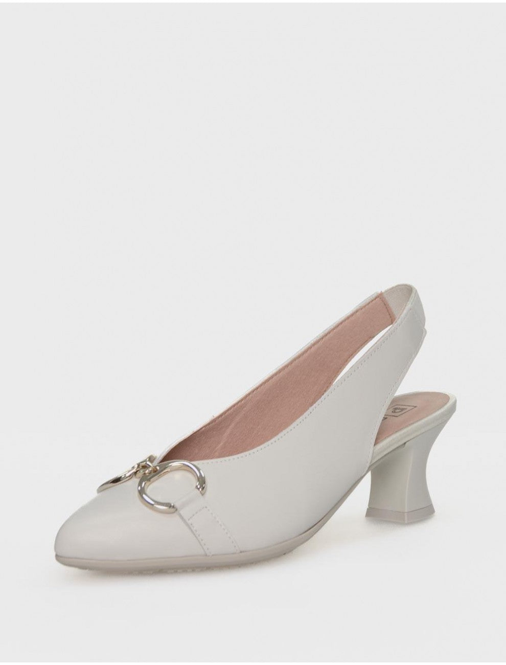 Pitillos white slingback heel