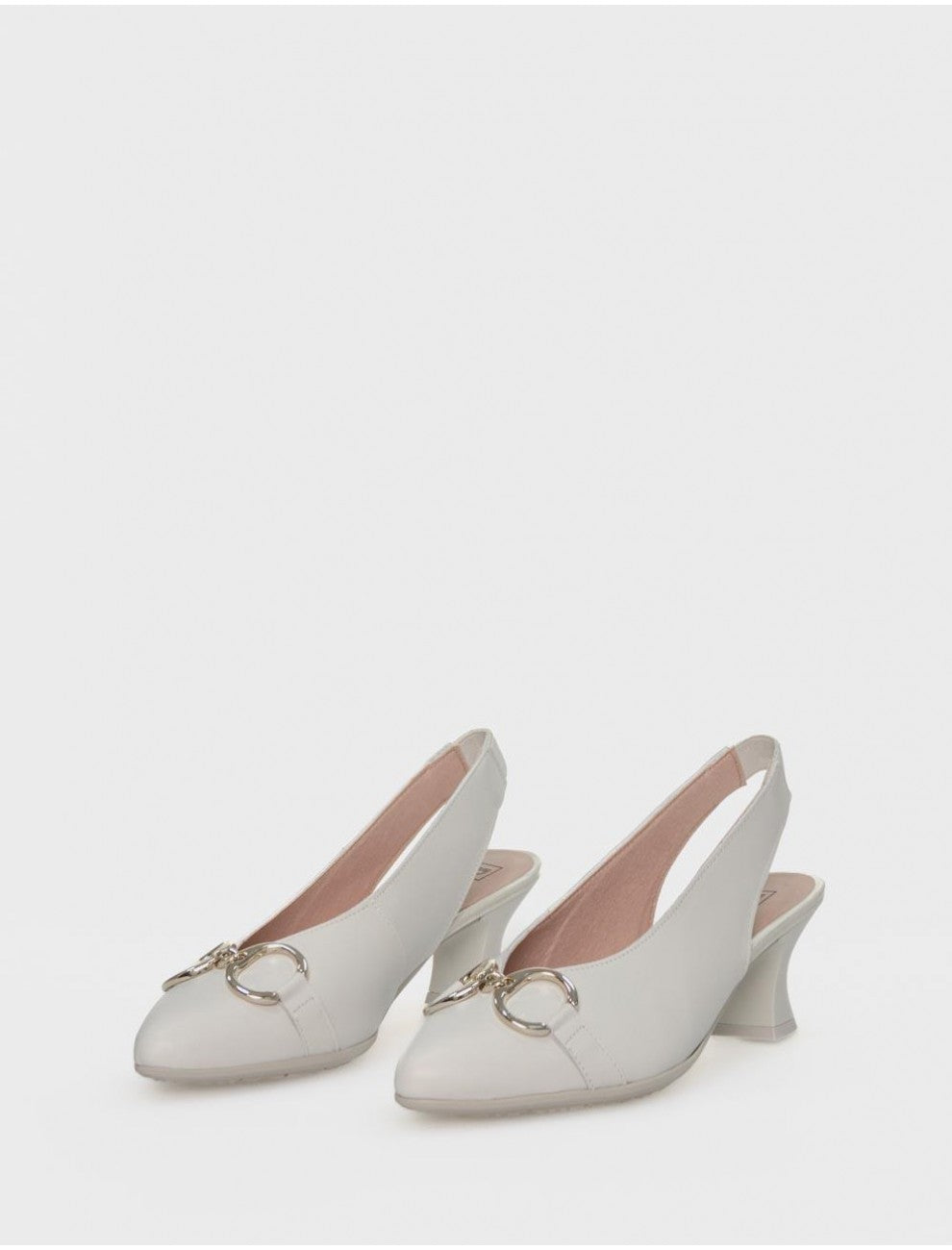 Pitillos white slingback heel