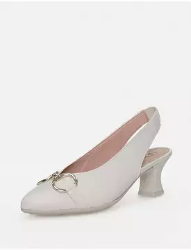 Pitillos white slingback heel