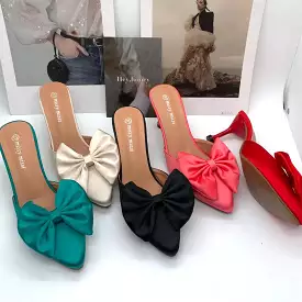 Point toe heel bow sandals - Google Search