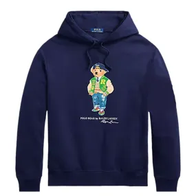 POLO BEAR FLEECE HOODIE NAVY