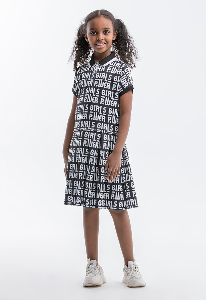 Powerpuff Girls Printed Collared Dress