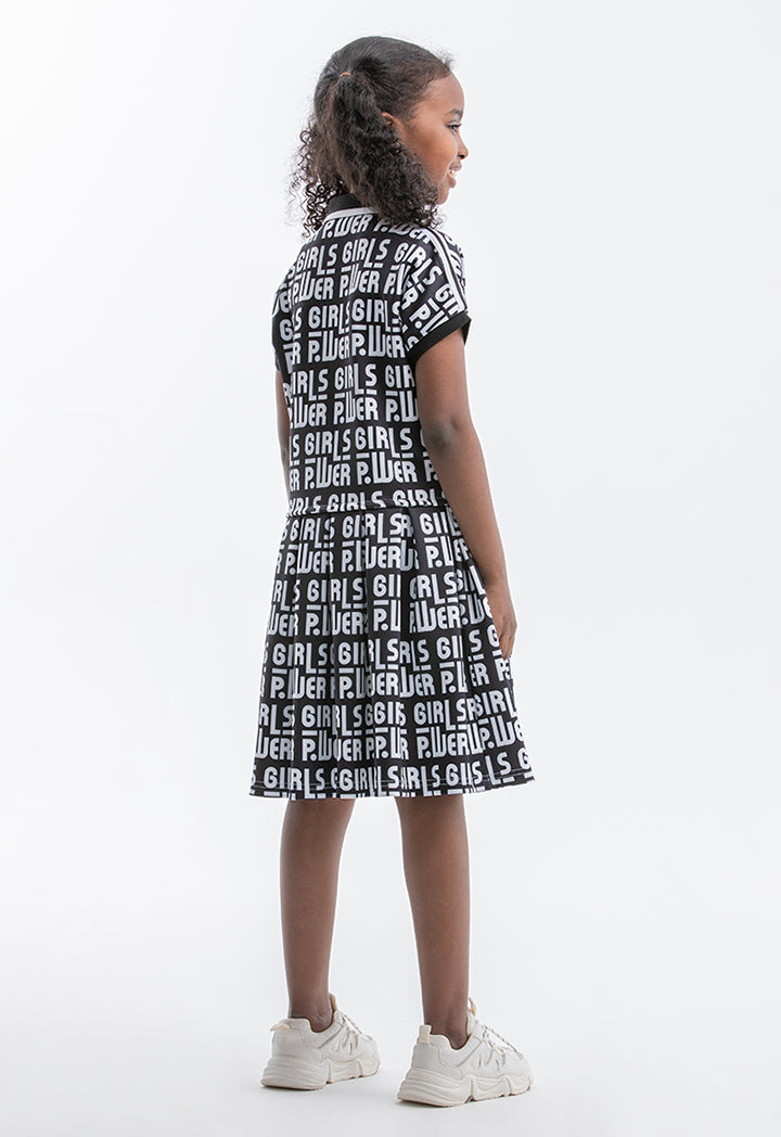 Powerpuff Girls Printed Collared Dress