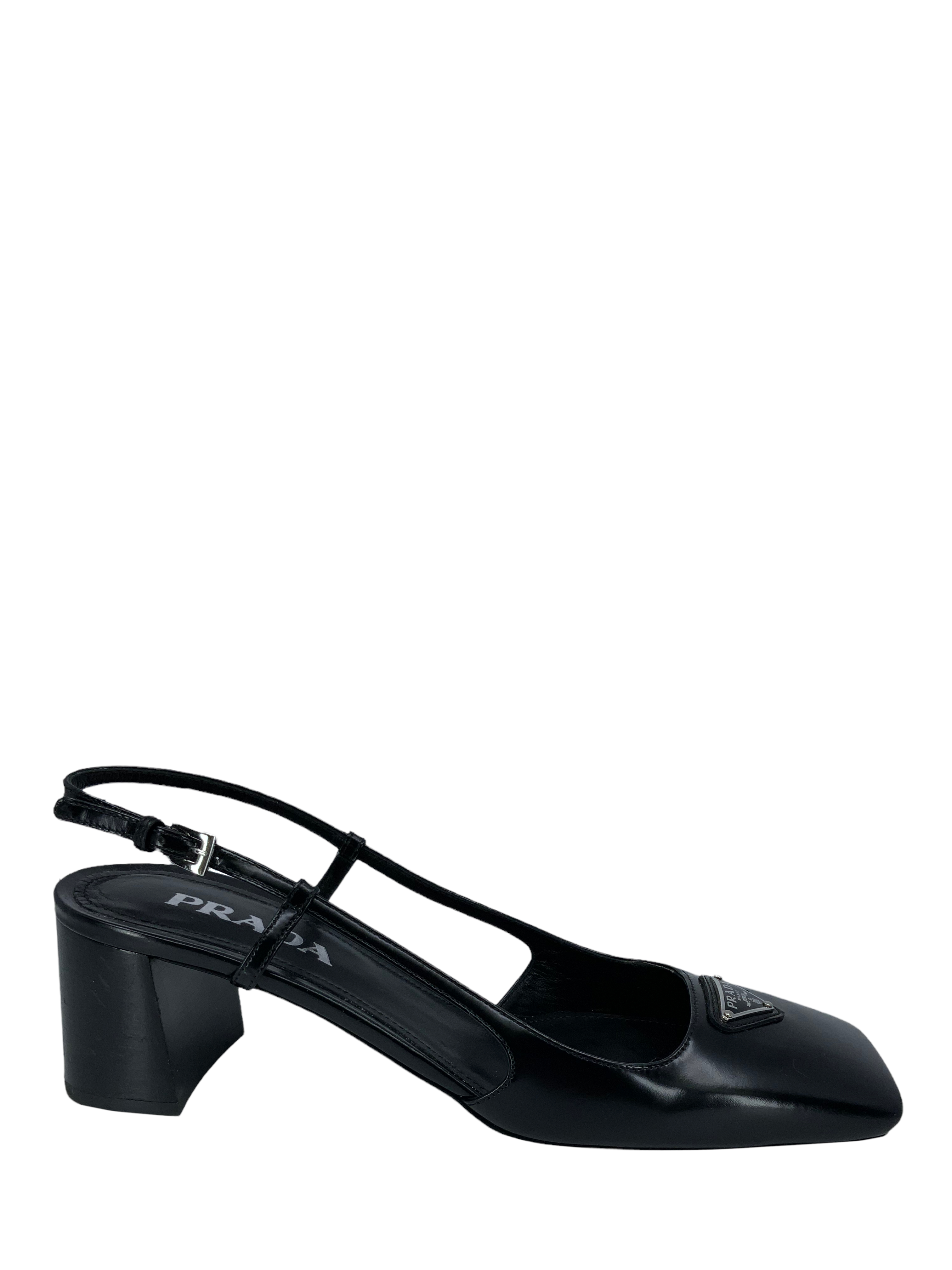 Prada Leather Naplak Slingback Pumps - Size 9