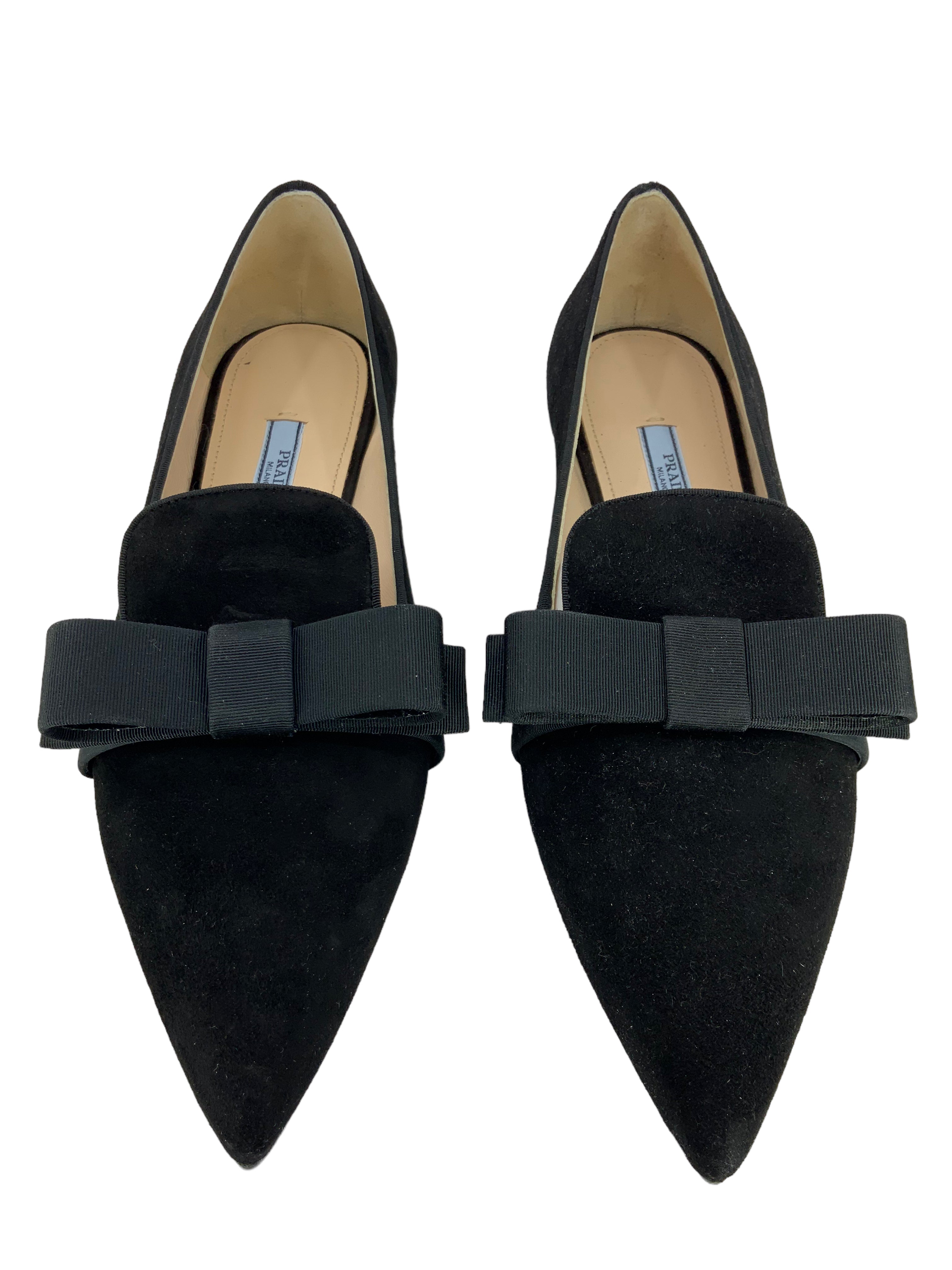 Prada Suede Pointed Toe Bow Pump Size 7