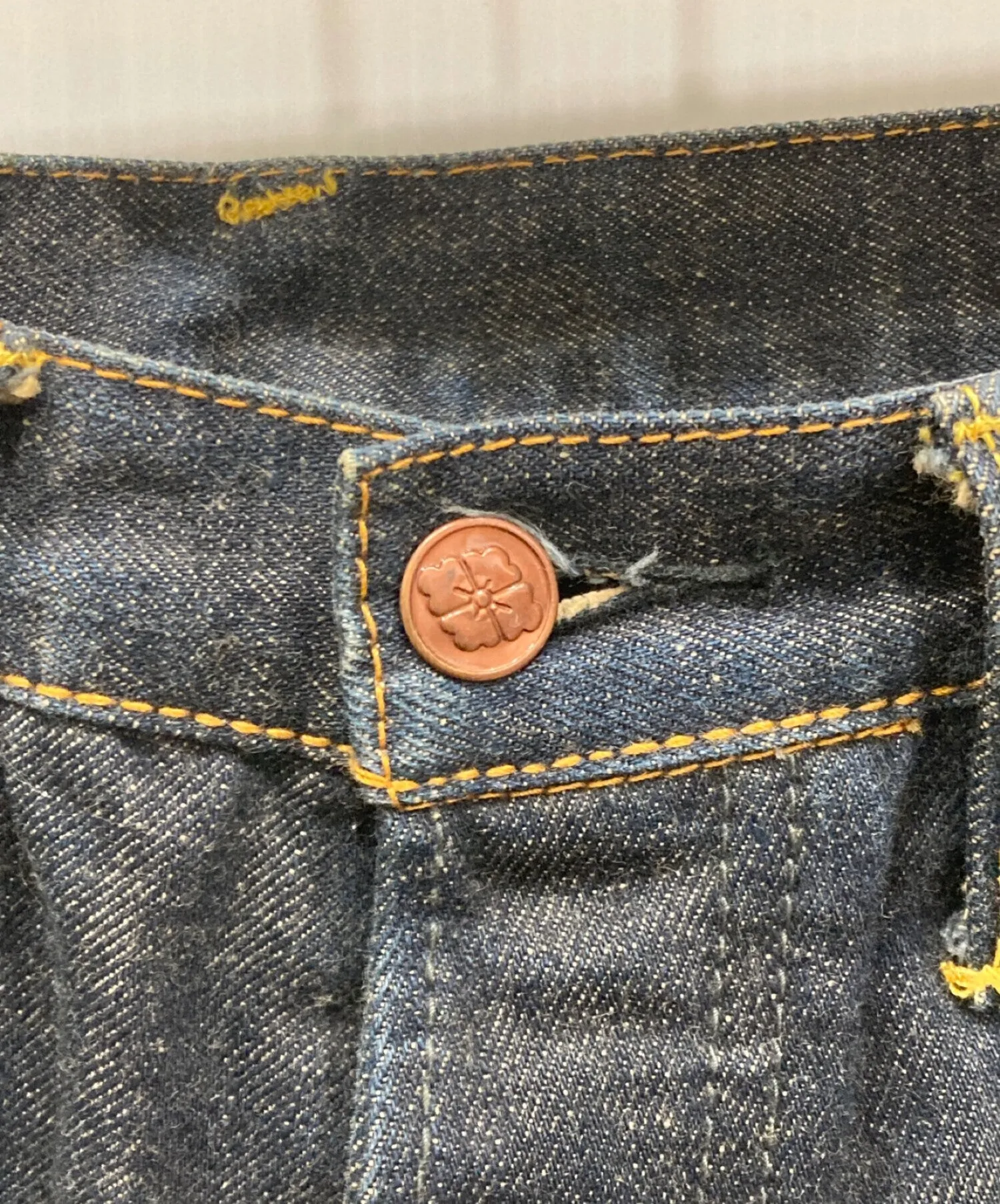 [Pre-Owned] EVISU Mennie Pocket Denim Denim Pants Seagull Paint Warning