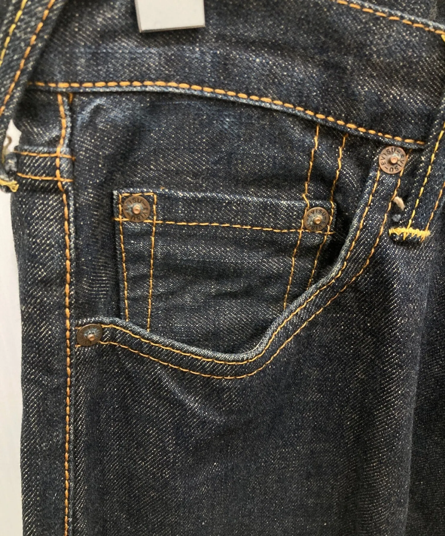 [Pre-Owned] EVISU Mennie Pocket Denim Denim Pants Seagull Paint Warning