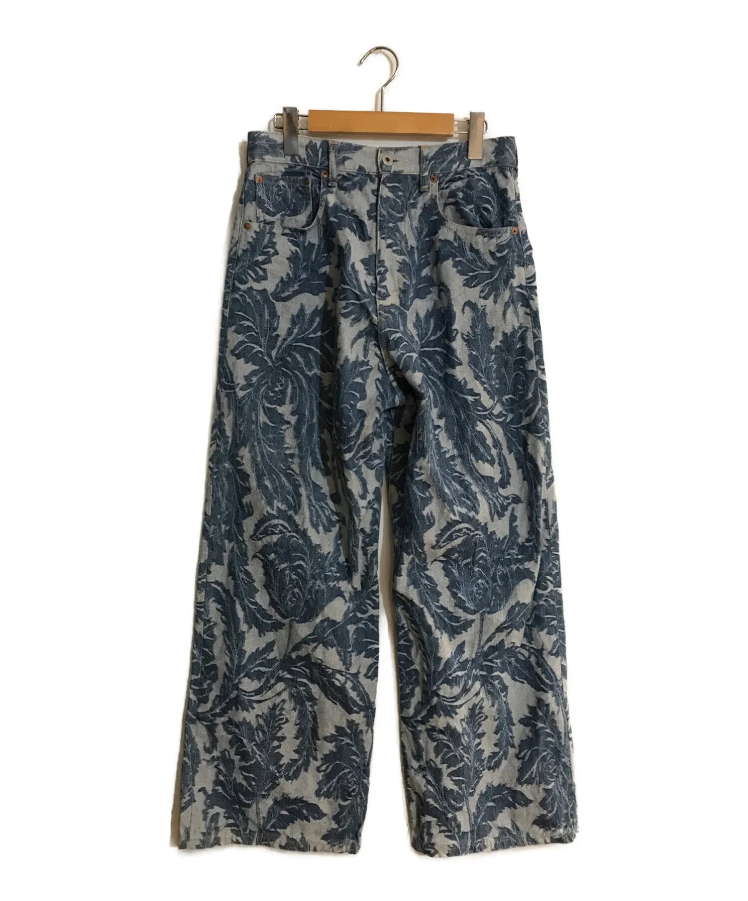 Pre-owned Junya Watanabe Comme des Garcons Jacquard Botanical Denim Pants JC-P020