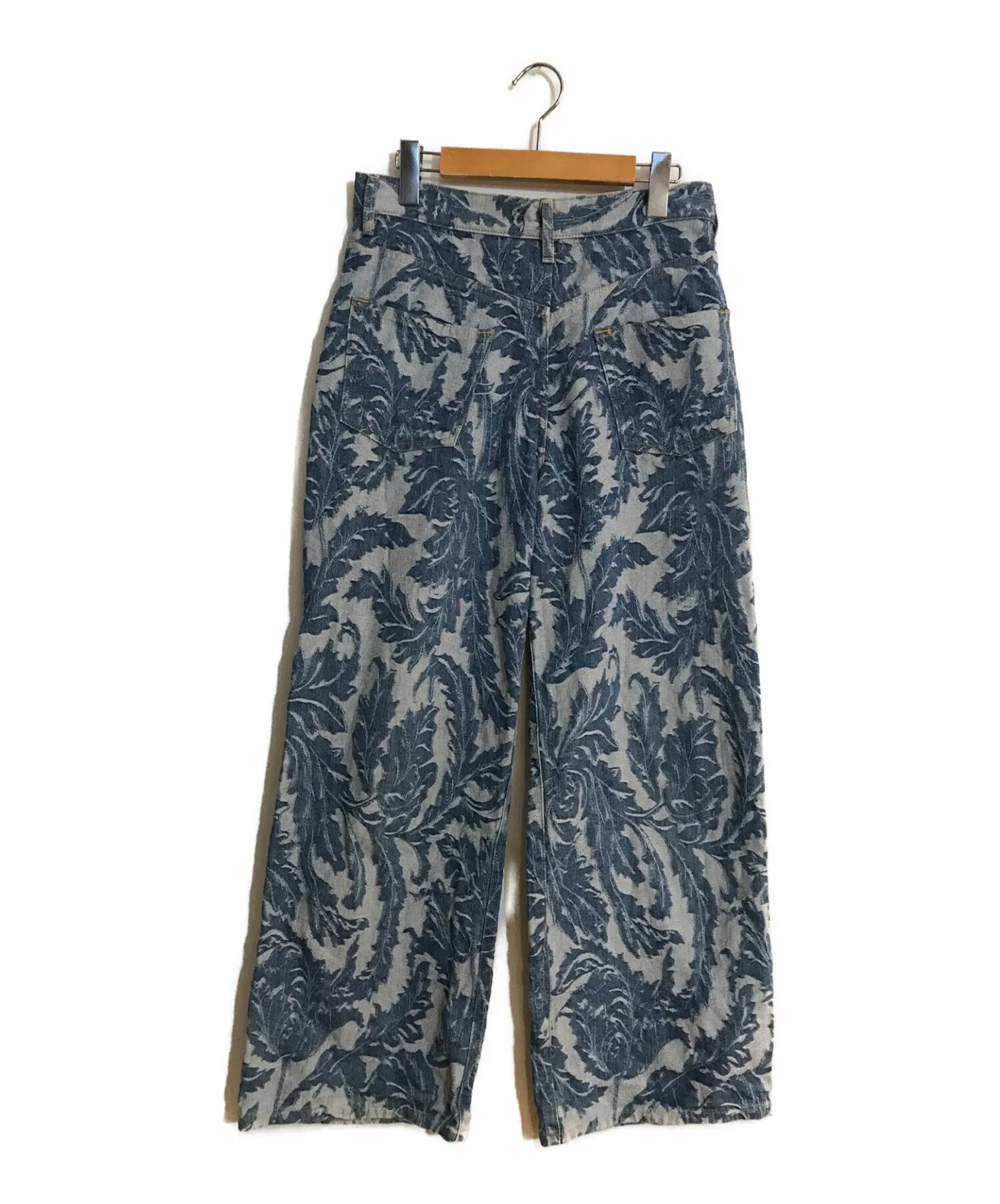 Pre-owned Junya Watanabe Comme des Garcons Jacquard Botanical Denim Pants JC-P020