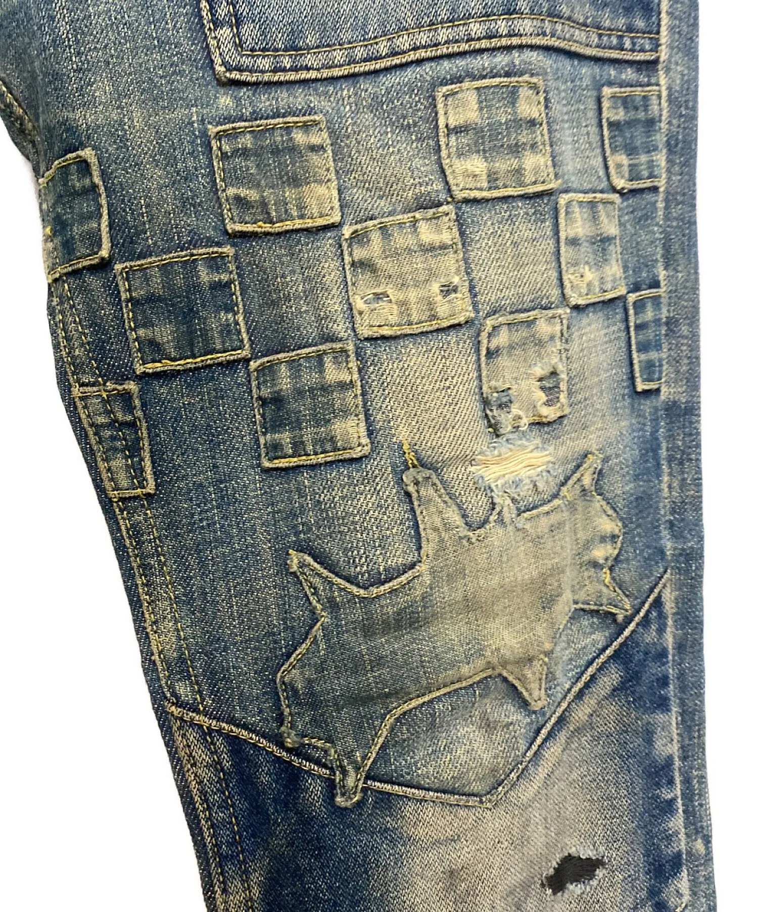 [Pre-Owned] UNDERCOVER Patchwork Denim Pants/01AW /Archive S225