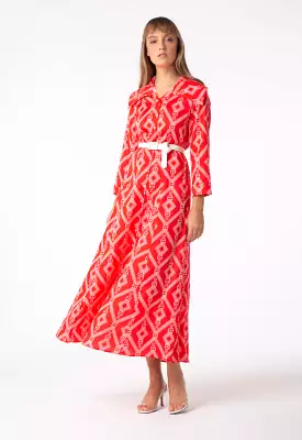 Printed Collared Dress