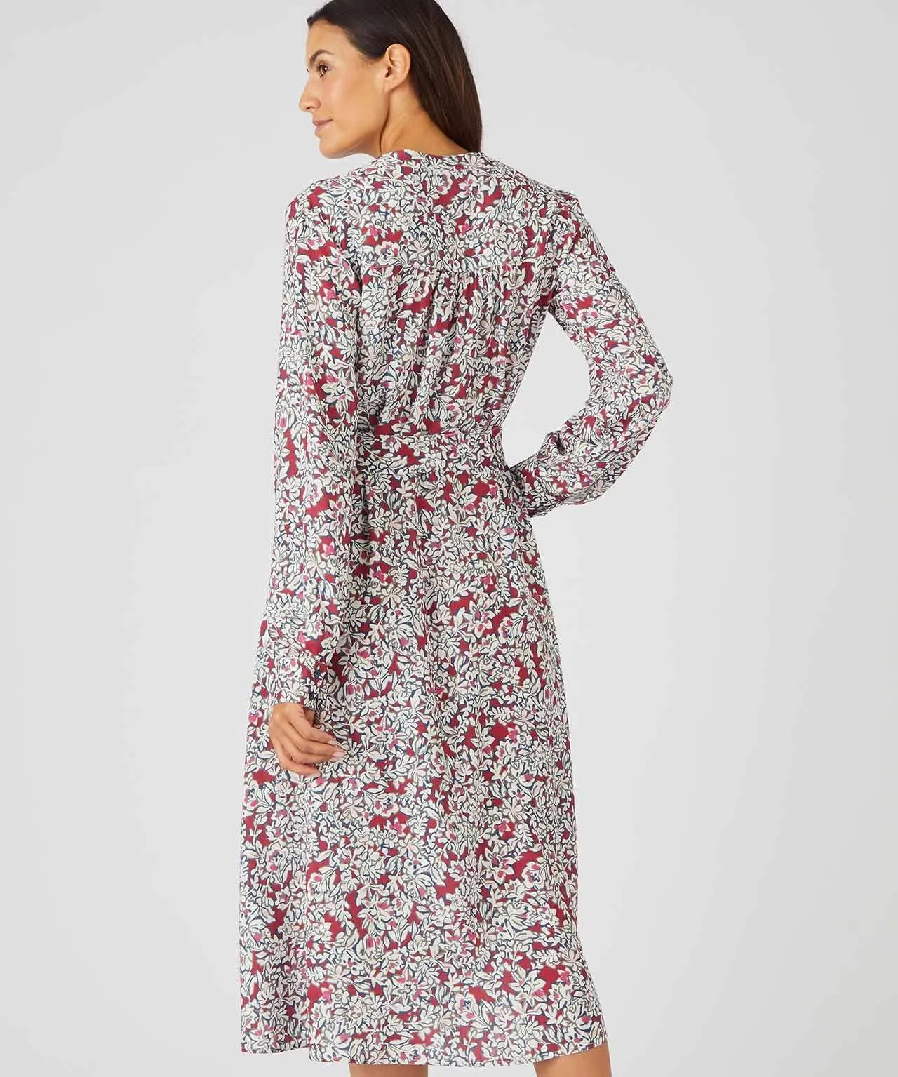 Printed Flared Buttoned Dress