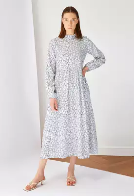 Printed High Neck Dress on Trendyol