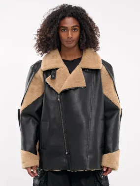 Prism Faux Shearling Jacket (CA06PSJ13BB-BROWN-BLACK)