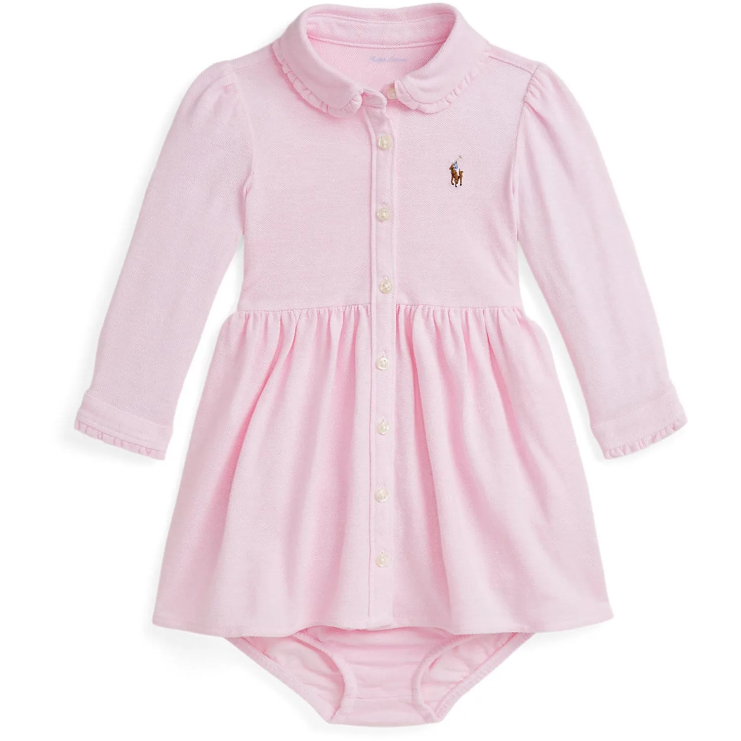 Ralph Lauren Baby Pink and Multi Print Day Dress